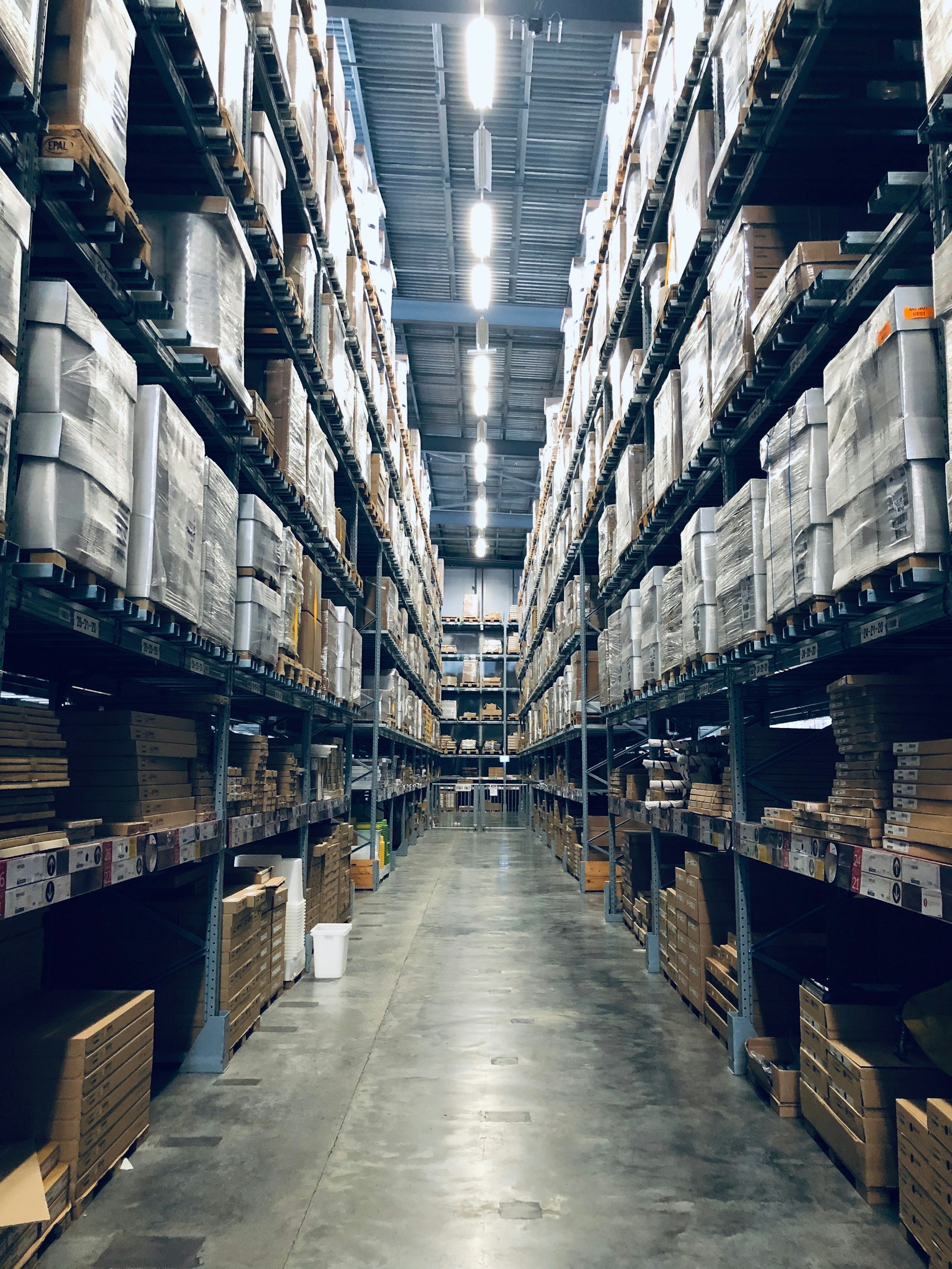 Warehouse stocked with general supply products